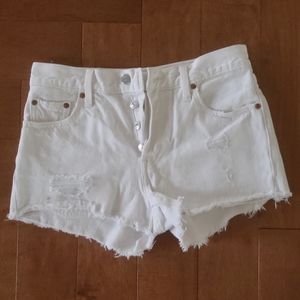 Levi white jean shorts